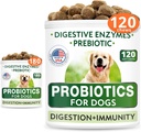Dog Probiotics Chews Bundle - Gas, Durchfall, Allergie, Verstopfung, Upset Stomach Relief, mit Verdauungsenzymen + Präbiotika - Kaufaserergänzung - Verbesserung der Verdauung, Immunität - 300 Weiche Kauen