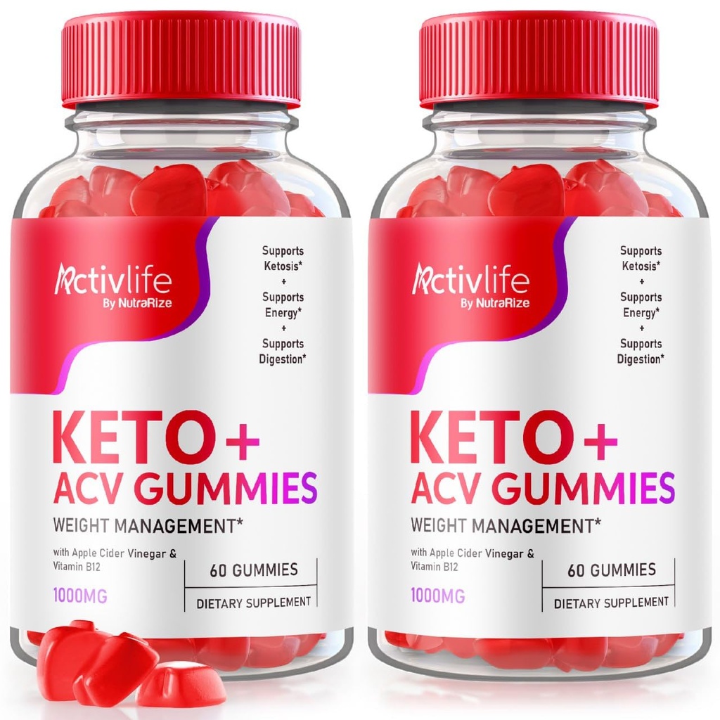 NutraRize (Pack mit 2 ActivLife Keto + ACV Gummis für erweiterte Gewichtsverlust, Erweiterte Formel, Bewertungen (120 Gummies)