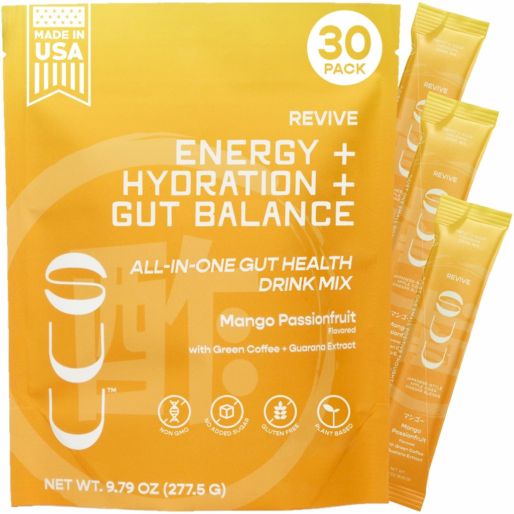 Revive Gut Health Drink Mix (en anglais seulement) Apple Cider Vinegar Prébiotiques,Probiotiques Gut Santé pour les femmes et les hommes
