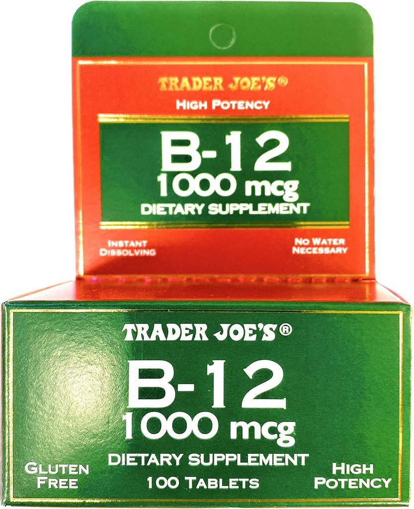 Trader Joes Vitamin B12 1000 mcg Gluten Kostenlose Nahrungsergänzung 100 Tabletten