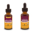 Kräuter Pharm Ashwagandha & Rhodiola Root Extrakte für Energie, Vitalität, Endurance & Stamina, Alkoholfreies Glycerit & Bio Cane Alkohol, 1 Oz Jede