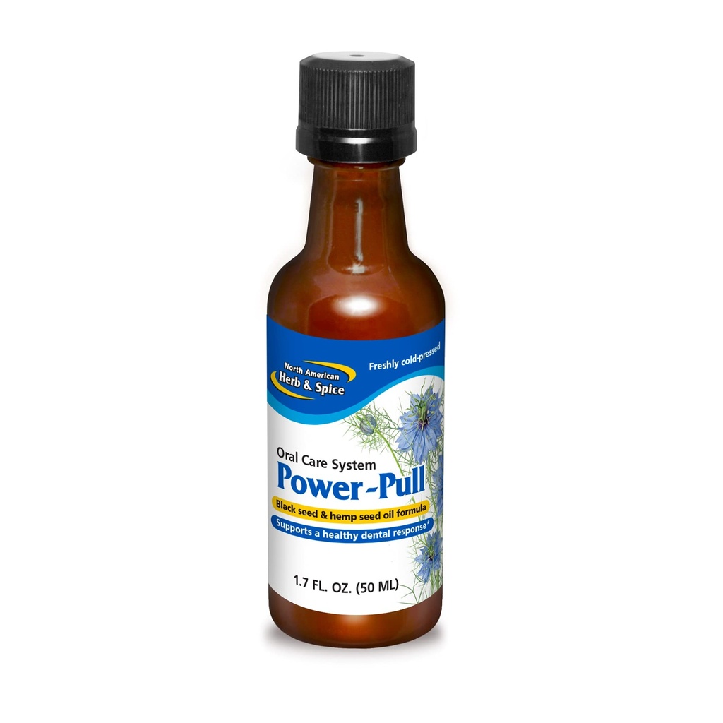 North American Herb & Spice Power-Pull - 1.7 fl oz - Oral Care System mit schwarzem Seed & Hanf Seed Oil - Unterstützt Gum & Teeth Health - Non-GMO - 48 Servietten