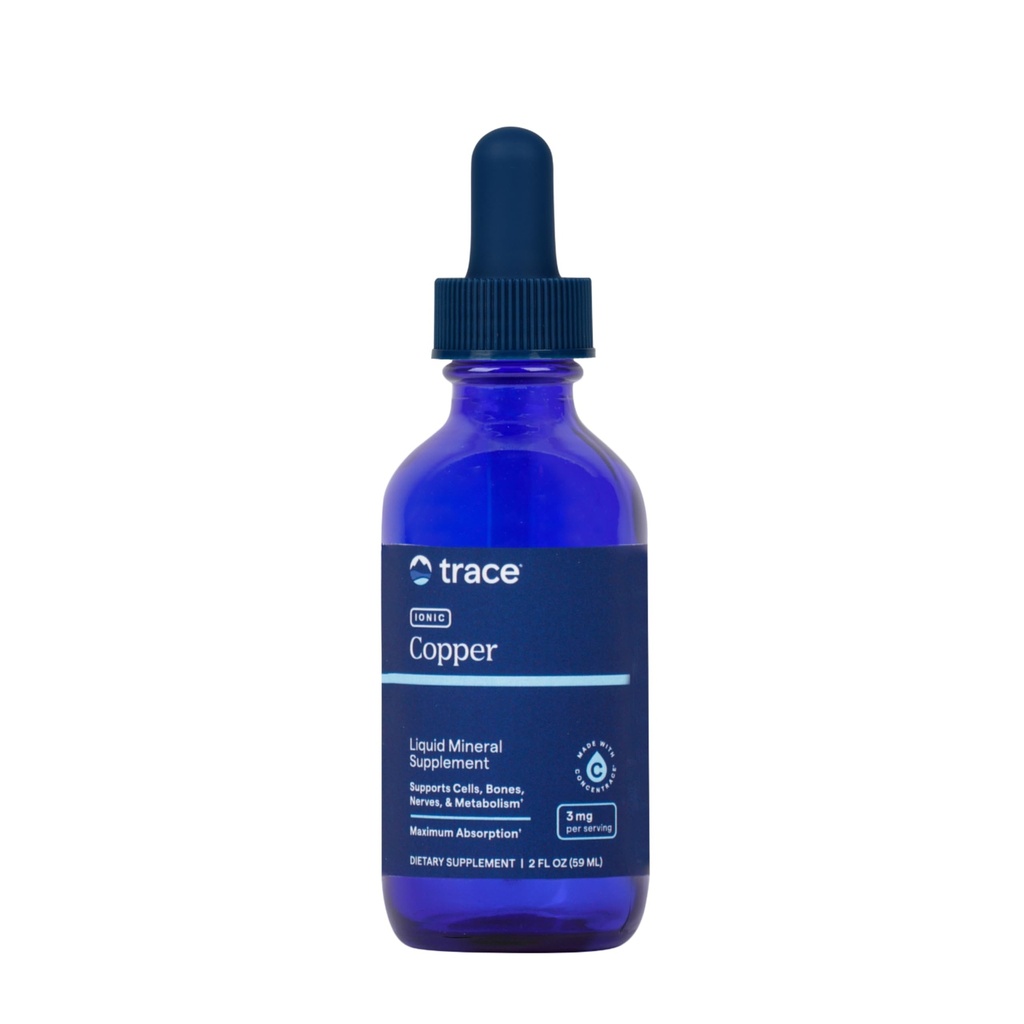 Trace Minerals Ionic Kupfer - Flüssige Kupfer-Ergänzung für die Blutgesundheit - Unterstützt gesunde Connective Tissue, Metabolism & Nerves - 2 fl oz (48 Portionen)