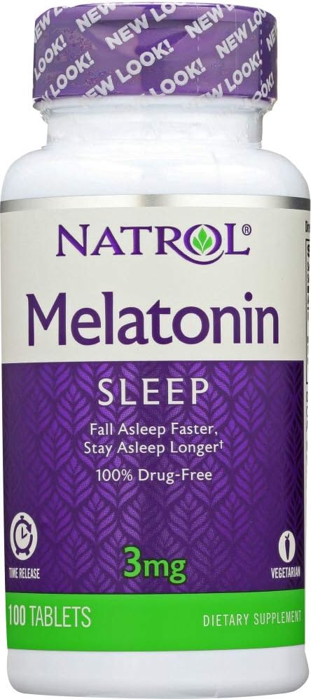 Natrol Melatonin 3 mg Sleep Time Release Nahrungsergänzung Tabletten 100 ea (Pack von 4)