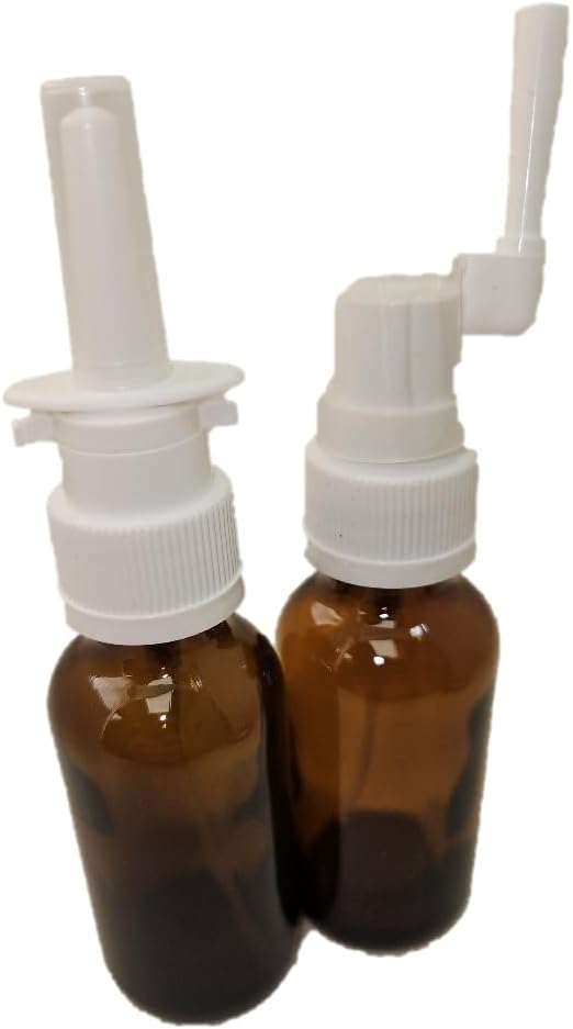Bernsteinglas leere Nasen- und Mundspray für kolloidale Silber- und Saline-Anwendungen, Leer 30ml (1oz) 2-Pack