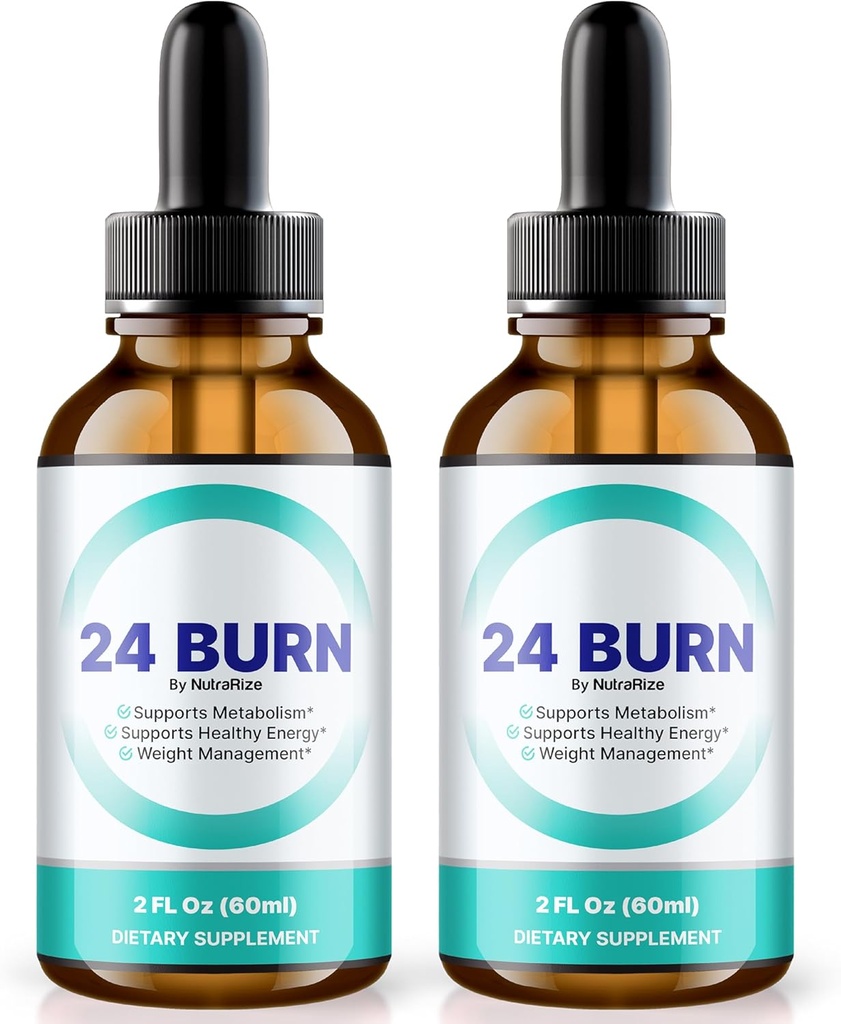 NutraRize (Pack mit 2 24 Burn Drops, All-Natural 24Burn Liquid Supplement, offizielle Ernährungsformel zur Unterstützung eines gesunden und aktiven Lebensstils, Gotas Bewertungen (60 Portionen)