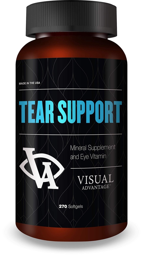 Tear Support Augen Vitamine für trockene Augen - 3-Monats-Versorgung, 270 Softgels - Unterstützt Augenfeuchte & Schmierung, Omega-3, Glutenfrei, Non-GMO