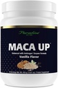 Paradise Herbes Maca Up Vanilla Poudre de protéines végétaliennes, pois organiques et riz brun, racine de maca, mélange d'enzymes digestives aminogènes, fibre d'avoine nutritive Bran, 15 portions, 450 g