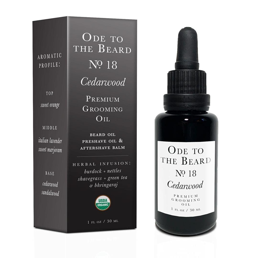 Vegan Mia - USDA huile de barbe parfumée biologique pour les hommes, huile 3-en-1 premium avec huile d'argan, jojoba et plus, pour la croissance et l'entretien de la barbe - Ode à l'huile de barbe de cèdre, 1 fl oz