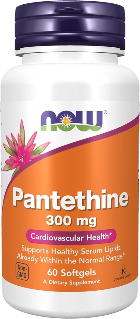 JETZT Nahrungsergänzungsmittel, Pantethin (Coenzym A Precursor) 300 mg, Herz-Kreislauf-Gesundheit*, 60 Softgels