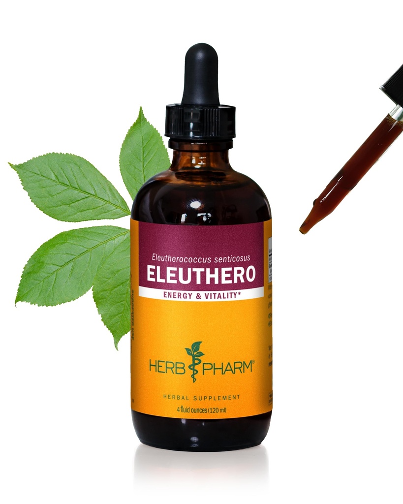 Herb Pharm Eleuthero (Ginseng sibérien) Extrait liquide de racine pour l'énergie et l'endurance, alcool de canne, 4 once