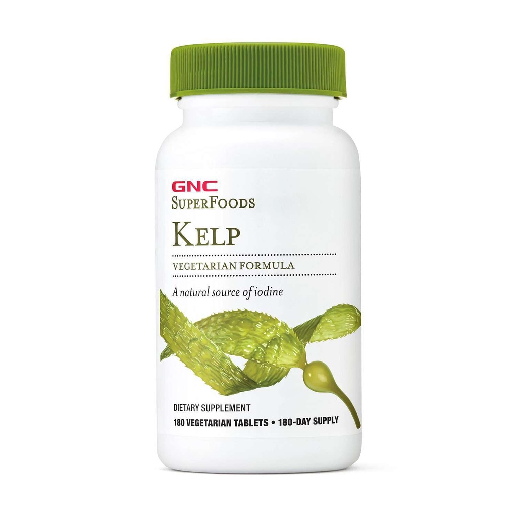 GNC SuperFoods Kelp-Plus Calcium et Iodine Végétarien - 180 comprimés