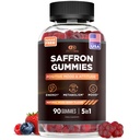 Supplément sans sucre avec vitamine D2, fleur de passion, millepertuis et gommies de safran positif, digestion, énergie, huile de baie naturelle, fabriqué aux États-Unis (90 comte)