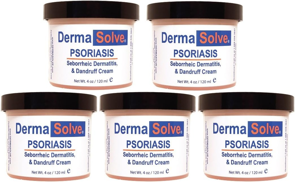 Dermasolve Psoriasis, Seborrheic Dermatitis und Dandruff Cream Formuliert, um juckende Haut und verhindern Zukunft Flares, um beruhigende Feuchtigkeitsentlastung. (4.0 Unze) 5-Pack