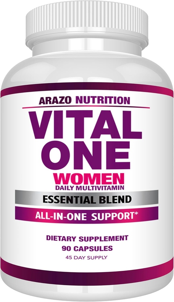 Arazo Nutrition Vital One Multivitamin für Damen - Daily Wholefood Supplement - 90 Vegan Kapseln