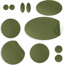 aZengear Reparatur-Patches für Jacken, Zelt, Schuh Zehe, Luft Matratze, Aufblasbare, PVC-Gear - Wasserdicht, Selbstklebend, Tear-Cold-Heat-Resistant, Down Puffer Coat (11 Stk, Olive)