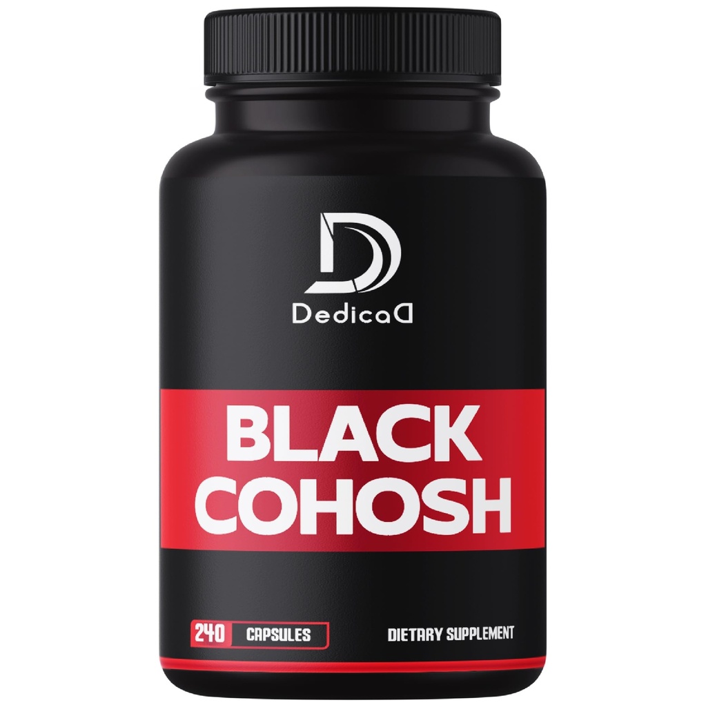1000mg Black Cohosh pour Ménopause Hot Flashes - 240 capsules pour 4 mois d'approvisionnement - Support pour la prise en charge corporelle, la santé des femmes et le système immunitaire