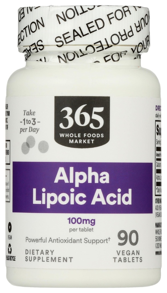 365 von Whole Foods Market, Alpha Lipoic Acid 100mg, 90 Count