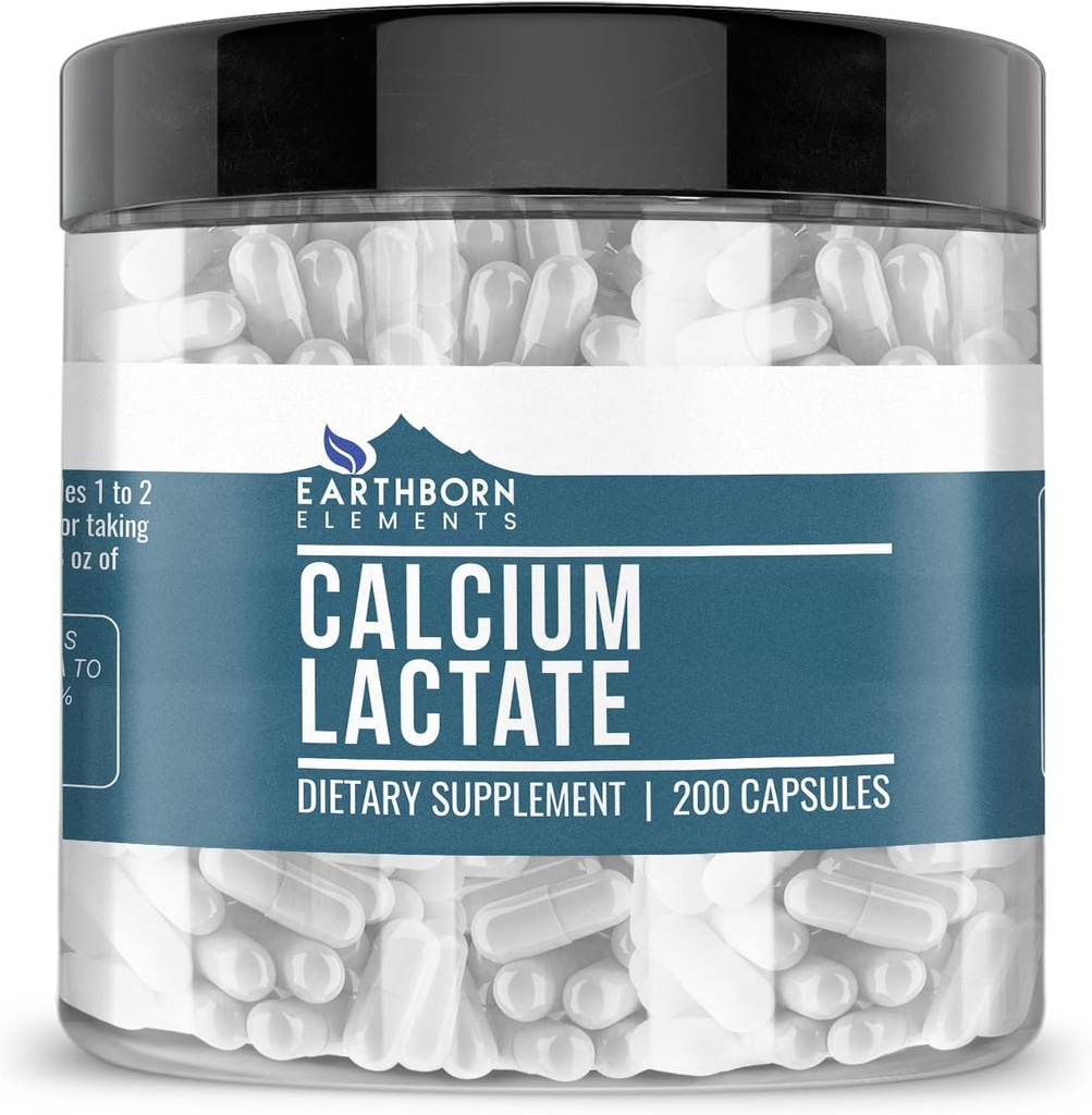Erdnährstoffe Calcium Lactat (200 Kapseln) Calciumergänzung