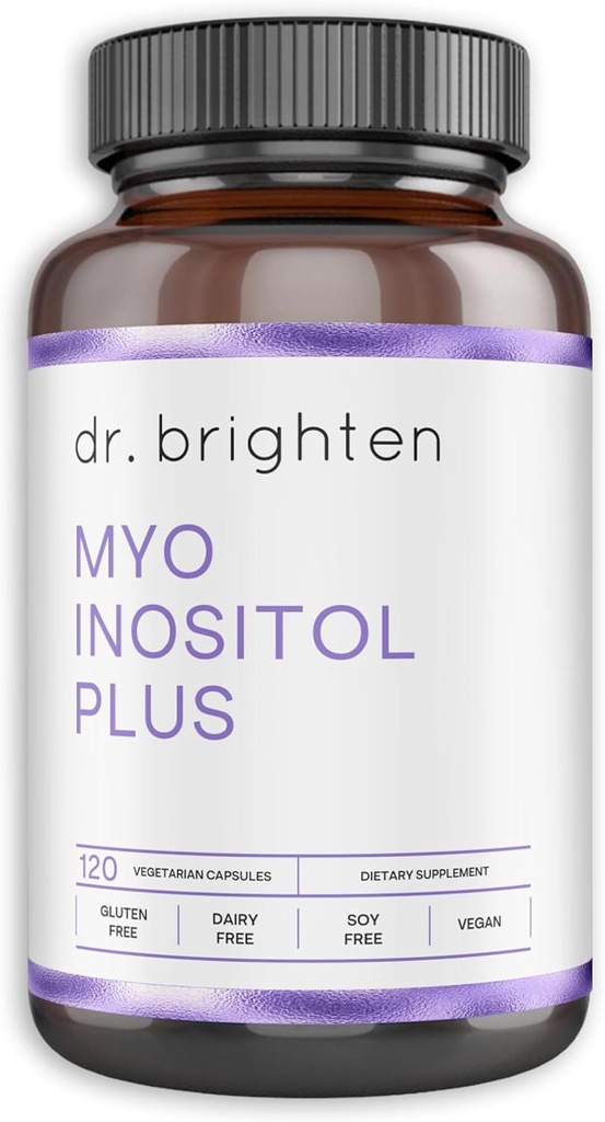 Dr. Brighten Myoinositol Plus - Rapport établi par le médecin du Myo- et du D-Chiro-Inositol pour soutenir les symptômes du PCOS, l'équilibre hormonal, la fonction ovarienne saine et les cycles menstruels réguliers