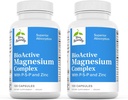 Terry Naturally BioActive Magnésium Complex - Bone & Heart Health Support - Supplément à la vitamine B6, Zinc & Magnésium - Pyridoxal-5-Phosphate Vegan Capsule Supplément - 120 Capsules (Pack of 2)