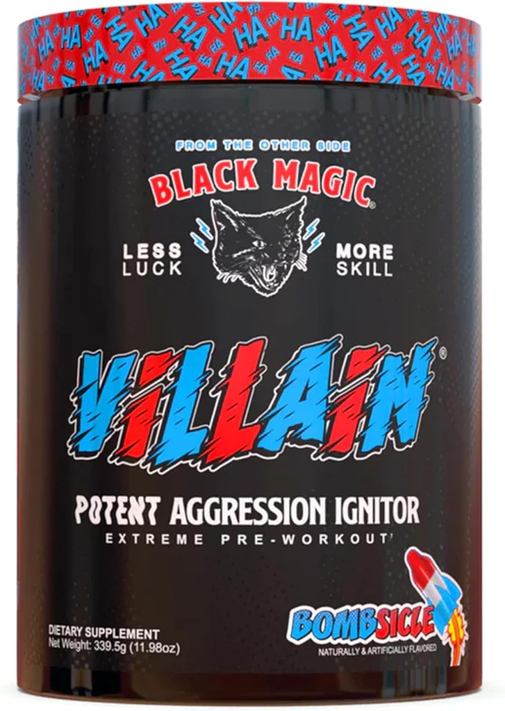 Black Magic Supply Villain High-Stim Nootropic Pre-Workout - Beta-Alanin, L-Tyrosin, & Koffein - Pumpe & Fokus - 25 Servierungen (Bombsicle)
