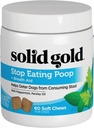 Solid Gold No Poo Chews for Dogs - Coprophagia Deterrent &amp; Hocker Eating Deterrent für Hunde, die Hund Poop essen - Stop Eating Poop Chews mit Peppermint & Probiotics for Gut & Breath Aid Support - 60ct