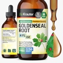 BIO KRAUTER Teinture de seaux d'or - Vegan Lung Cleanse & Detox - Supplément d'herbe au phoque d'or - gouttes sans alcool et sans sucre - 4 Fl.Oz.