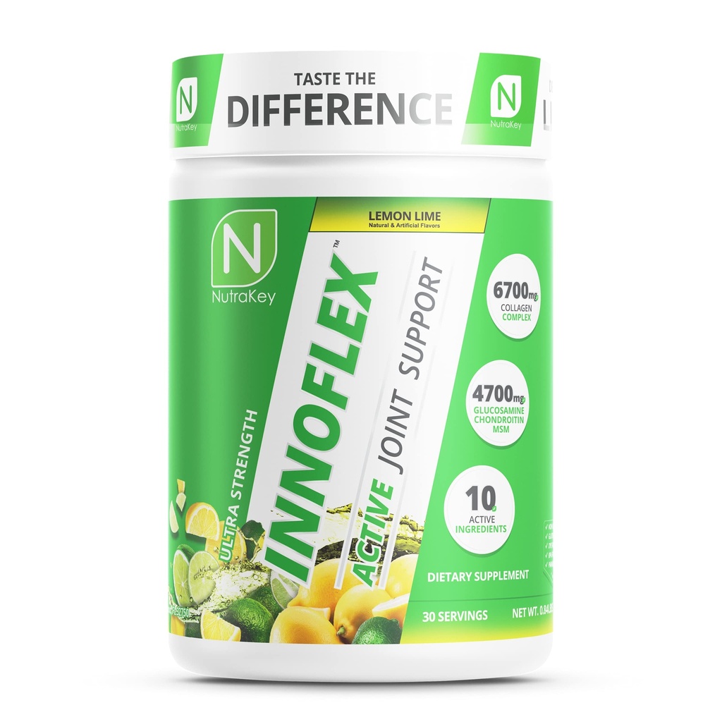 NutraKey Innoflex Glucosamine avec Chondroïtine, Msm, acide hyaluronique et collagène, 1500mg