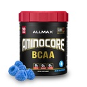 ALLMAX AMINOCORE BCAA Pulver für Workout Muskel-Recovery & Erhöhte Endurance - Zuckerfrei, keine Füllstoffe 8.18 Gramm Bcaas Aminosäuren, B Vitamine für Frauen und Männer- 90 Servierungen | Blue Raspberry, 1035g