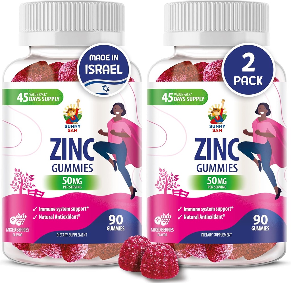 Zinkgummis für Erwachsene - Zink Kaugummi für Immununterstützung - Leistungsstarke natürliche Antioxidante Non-GMO Ergänzung für Kinder Männer Frau Erwachsene