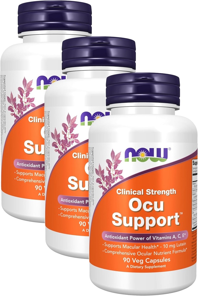 MAINTENANT Suppléments, Ocu SupportTM avec FloraGLO® Lutein, Plus Vitamines A, C et E, 90 Gélules (Pack de 3)