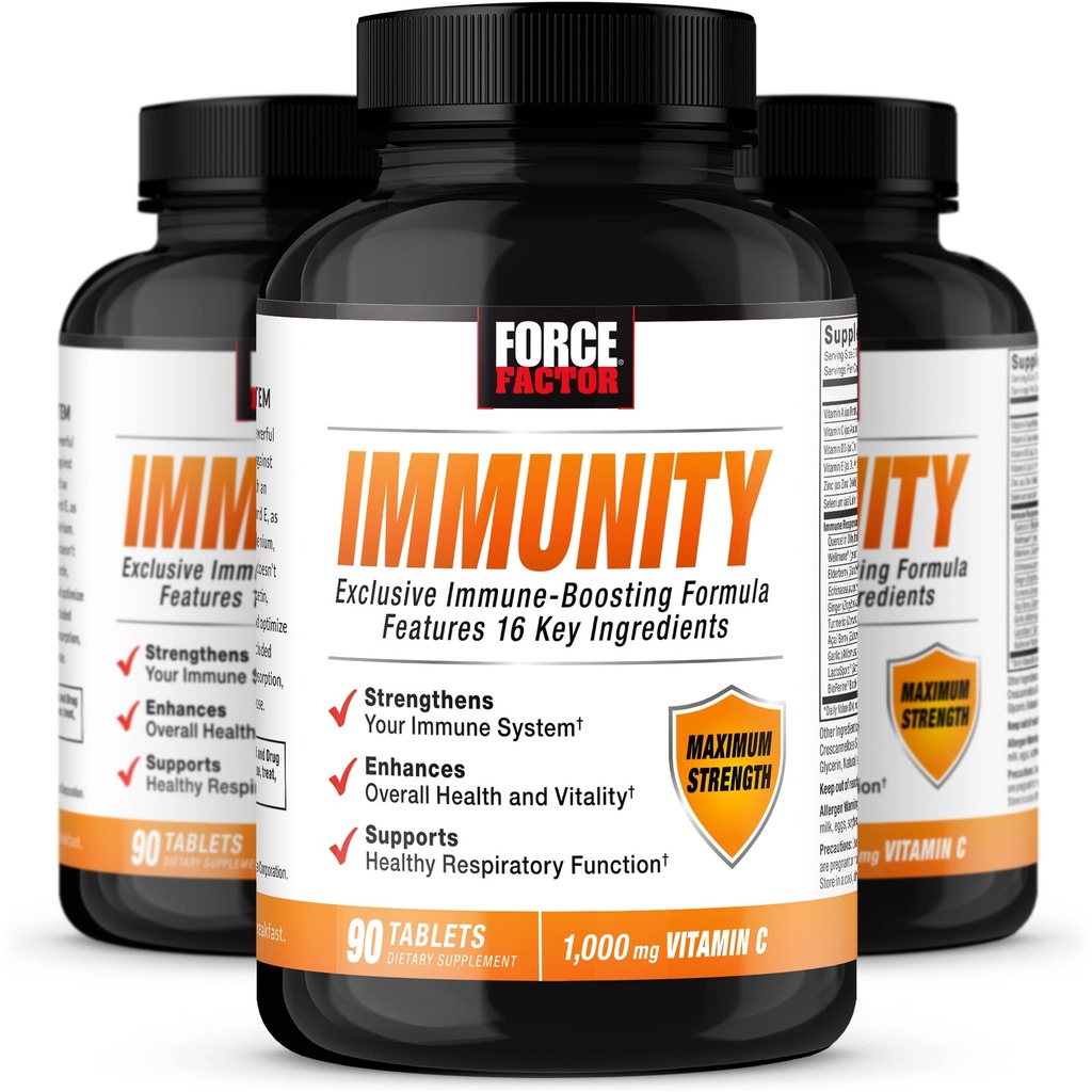 Kraftfaktor Immunität, Immununterstützung Booster mit Elderberry und 1000mg Vitamin C, Plus Vitamin D, Zink, Probiotika, Antioxidantien und Echinacea für Immungesundheit Verteidigung, 90 Count (Pack mit 3)