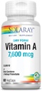 Solaray, Vitamine A sous forme sèche, 7 500 mcg, 60 Végétaux