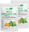Öl von Oregano Kapseln - 2 in 1 6000mg Öl von Oregano mit schwarzem Seed Öl 200mg - Oregano Ölergänzung Kapseln - Verdauungshilfe & Antioxidans, nicht-GMO Verdauungshilfe (2 Pack)