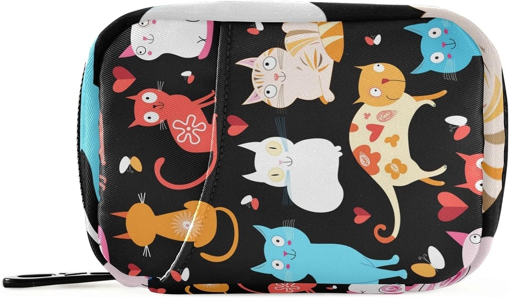 xigua Cat Pill Case 7 jours Pill Organizer Box avec fermeture à glissière pour les vitamines, médicaments et suppléments