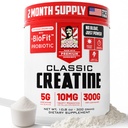 Old School Labs Micronized Creatine Monohydrate with No Bloat BioFitTM Probiotic - Poudre post-récupération pour la force et la performance - 60 portions non aromatisées