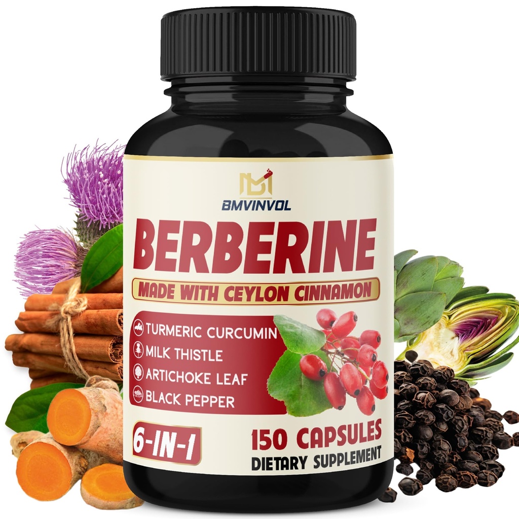Berbérine au Ceylan Cinnamon, curcuma, chardon de lait, artichaut, poivre noir - 150 Compte - Boîte de 1