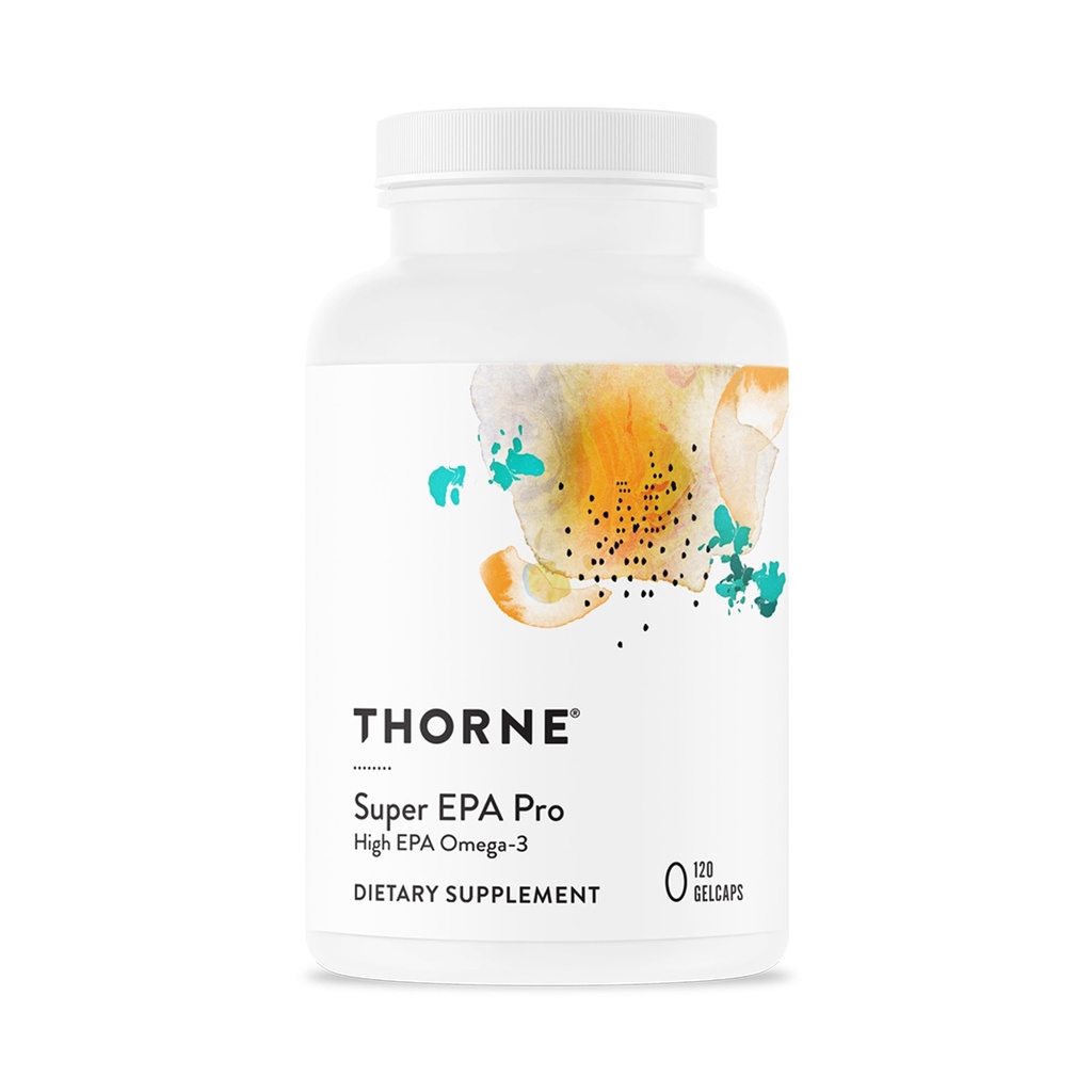 THORNE - Super EPA Pro - Omega-3 Fischöl-Ergänzung - Fördert den blutfettigen Support* - 1300mg EPA & 200mg DHA - 120 Gelkapseln - 60 Servietten