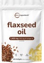 L'huile de lin 1400mg Softgels, 300 comtes, 700mg ALA Omega 3, pressé à froid, riche en acides gras, acide alpha linolénique, soutien santé cardiaque et système immunitaire.