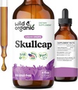 Wild & Organic Skullcap Herb Tincture - Skullcap-Ergänzung für Moodunterstützung - Relaxing Liquid Extract Drops - Vegan, Zucker & Alkoholfrei - 4 fl oz