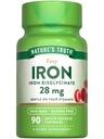 Nature's Truth Iron Supplement für Damen und Herren | 28 mg | 90 Kapseln | Eisen Bisglycinat | Non-GMO, Glutenfrei