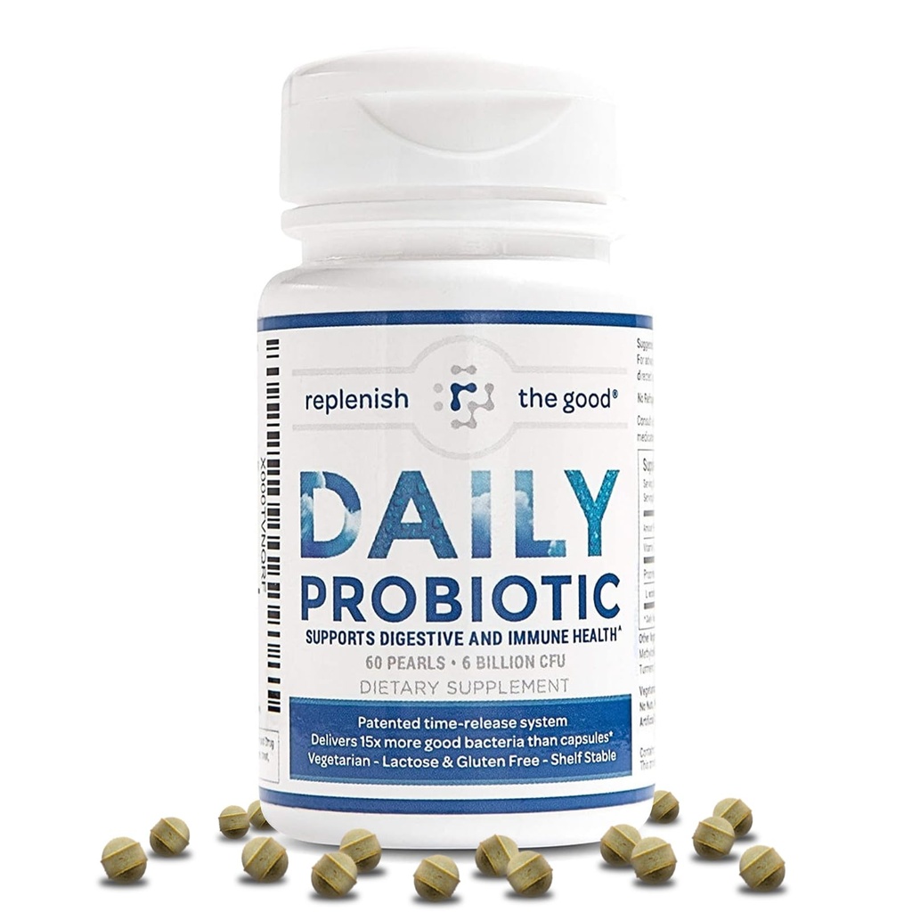 Probiotique quotidien - 6 milliards CFU - soutient la santé digestive -15x plus efficace que les capsules régulières - soulage le gaz, l'estomac gonflé et le reflux acide (compte de 60)