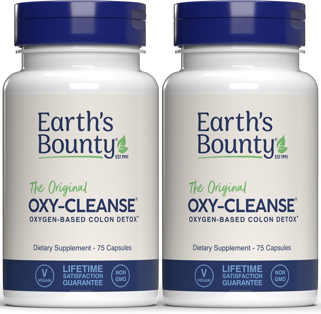 Erdreich Bounty Oxy-Cleanse Colon Conditioner - Gentle Colon Cleanse für Verdauungs-Wellness - Constipation Relief - Natural Colon Detox - 75 Kapseln - 2-Pack