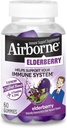 Airborne Elderberry + Zink & Vitamin C Gummis für Erwachsene, Immununterstützung Vitamin D & Zink Gummis mit leistungsstarken Antioxidantien Vitaminen C D & E - 60 Gummis, Elderberry Flavor