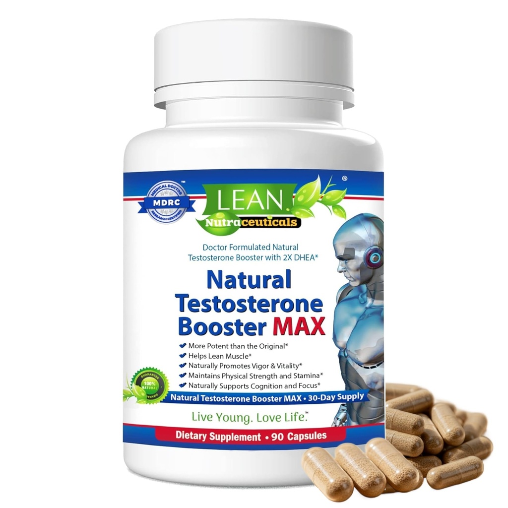 Lean Nutra Men Testosteron Support & Hormonelle Vitalität Formel — 50+ männliche Leistung — Tongkat Ali, Tribulus, Maca, Boron, D-Aspartic Acid — 90 Kapseln