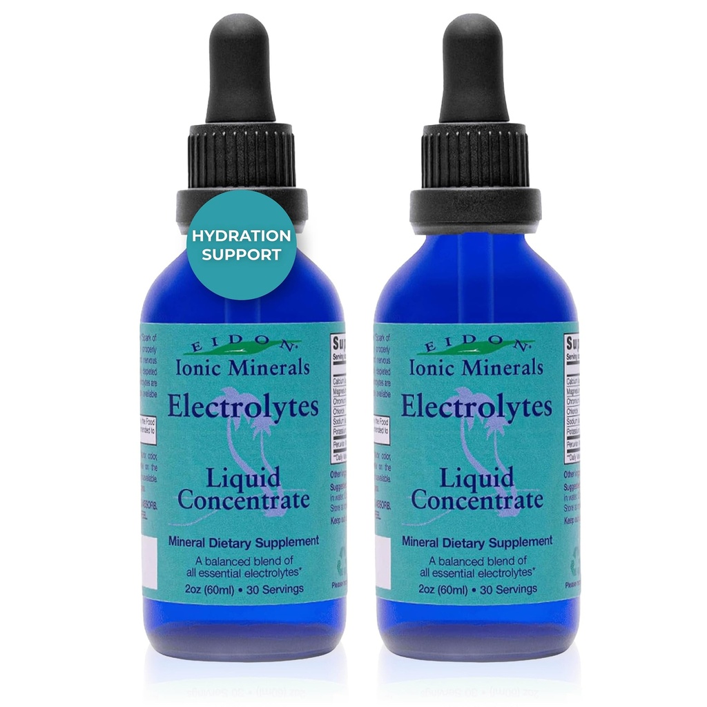 Eidon Electrolytes - Flüssige Elektrolyttropfen, Ionic Mineralische Ergänzung zu Wasser hinzufügen, Replenish & Balance Das Elektrolyt-Equilibrium, Hydration Support, Unsweetened Sugar Free - 2 oz, 2 Pack