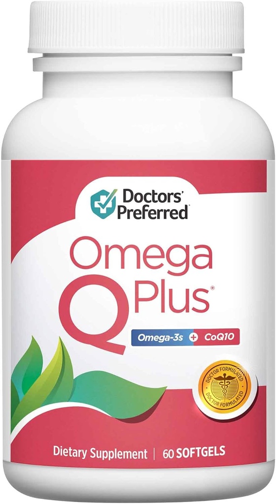 DOCTORS' PREFERRED Omega Q Plus– Omega-3 und CoQ10 Ergänzung Liefert jeden Tag Herz-Gesundheits-Unterstützung mit 50 mg CoQ10 und liefert Antioxidans Power (60 Softgels)