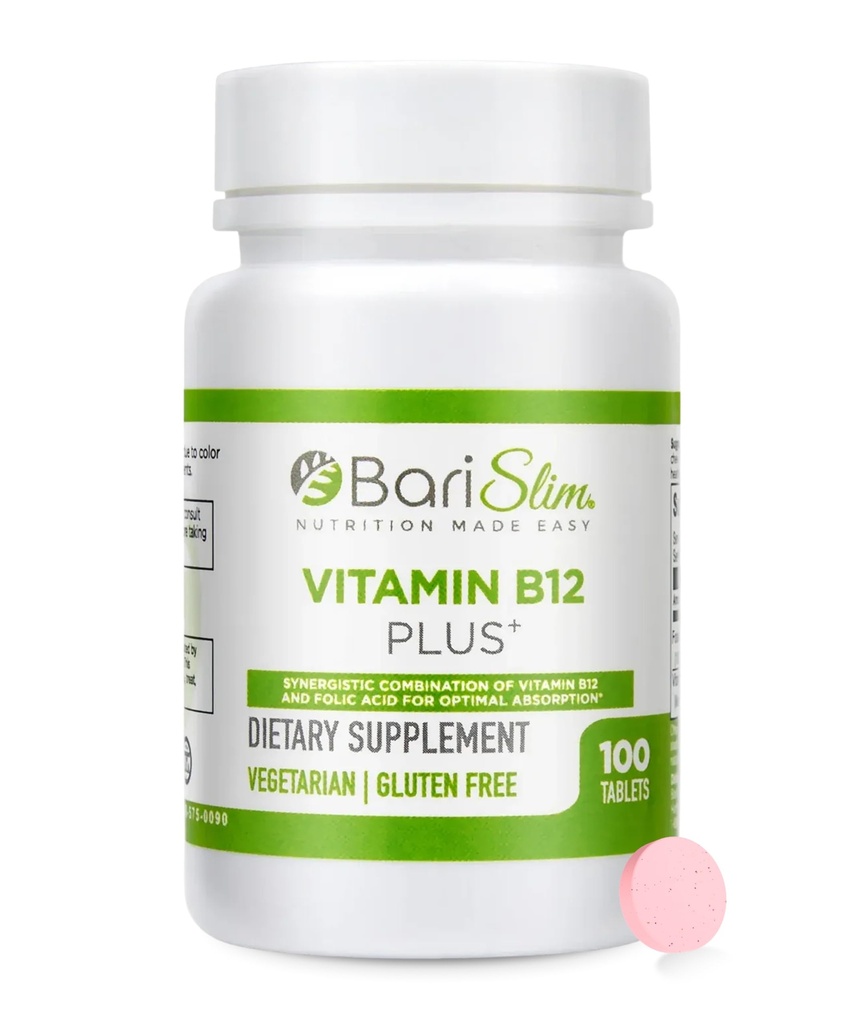BariSlim Vitamin B12 Plus Tablets - Bariatric Formuliert für Post Weight Loss Surgery, einschließlich Magen-Bypass & Magen-Hülle - unterstützt Energie Levels & Gesamtgesundheit | Kirschen Geschmack