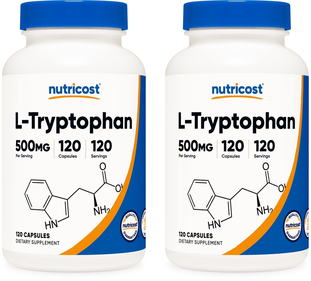 Nutricost L-Tryptophan 500mg, 120 Kapseln (2 Flaschen)